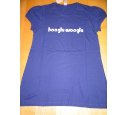 Tunika blau violett Gr. M Motiv Boogie Woogie Blümchen