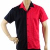 Hemd Kurzarm rot/schwarz - MK4-01 Retrohemd
