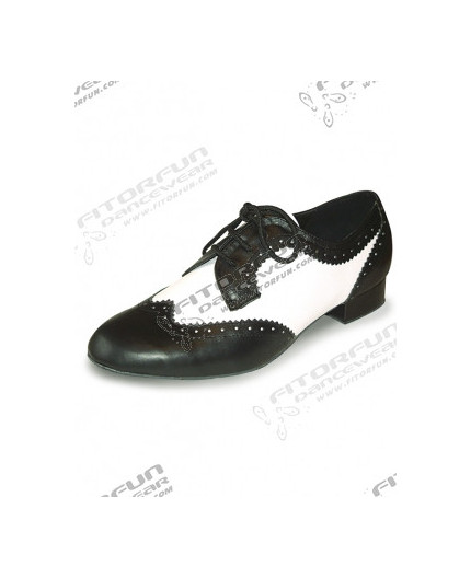 Roch Valley Tanzschuhe Ritz schwarz/weiß - Chromledersohle - RV RITZ