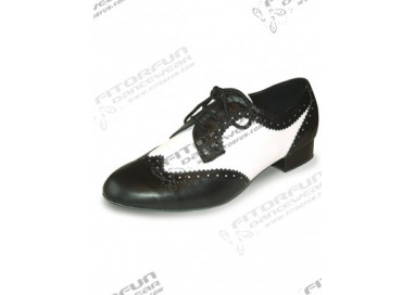 Roch Valley Tanzschuhe Ritz schwarz/weiß - Chromledersohle - RV RITZ