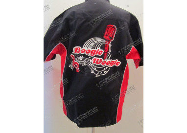 Hemd Flock Microfon Boogie Woogie schwarz/rot (GG-HEH-SR-Microfon-FLH)