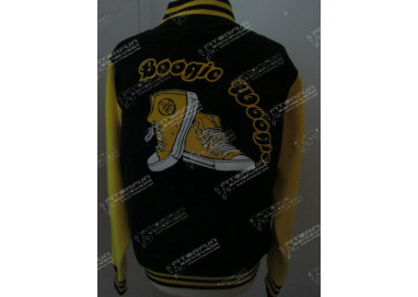 Collegejacke schwarz/gelb Flock Sneaker Boogie Woogie (CJ-SG-Sneaker-FLH)