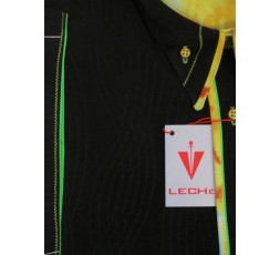 Lechè Hemd Kurzarm schwarz mit gelb/grün - 2019L16K