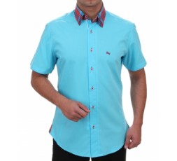 Hemd Kurzarm türkis Slimfit - 30141MK SLIM