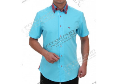Hemd Kurzarm türkis Slimfit - 30141MK SLIM
