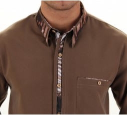 Hemd Langarm braun - 2040ML v. H.K. Mandel