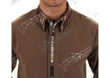 Hemd Langarm braun - 2040ML v. H.K. Mandel