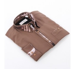 Hemd Langarm braun - 2040ML v. H.K. Mandel