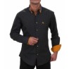 Hemd Langarm schwarz gepunktet Slimfit - 30151ML SLIM