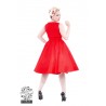 Rockabilly Swingkleid Polk Dots rot mit schwarzen Punkten