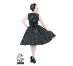Rockabilly Swingkleid Polk Dots schwarz mit weißen Punkten