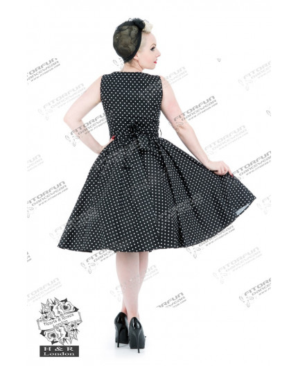 Rockabilly Swingkleid Polk Dots schwarz mit weißen Punkten