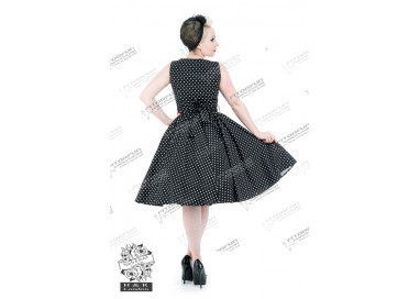 Rockabilly Swingkleid Polk Dots schwarz mit weißen Punkten