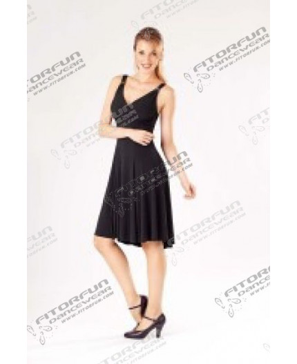 Tanzkleid elastisch schwarz oder rot (E10993)