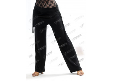 Jazzhose schwarz Marlenestil m. gerafftem Bund