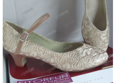 BL 116 sparkle gold - Tanzschuhe mit Chromledersohle - 3,8 cm Absatz