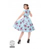 Vintage Kleid in hellblau mit Blumendruck
