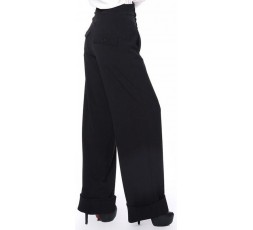 Marlenehose schwarz mit Knöpfen