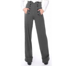 Marlenehose grau mit Knöpfen