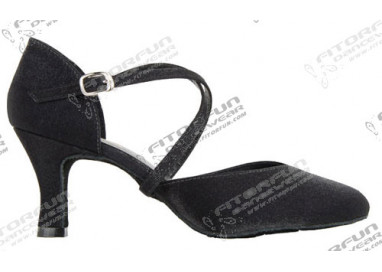 BL 156 - Tanzschuhe schwarz Satin - 6,5 cm Absatz