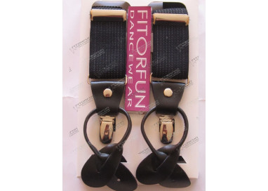 Hosenträger für Knöpfe oder Clipse schwarz/weiß gestreift 9506 010