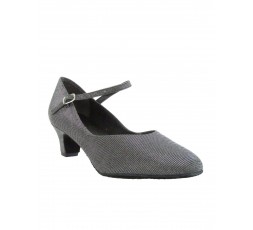 BL 116 schwarz glitzer - Tanzschuhe mit Chromledersohle - 3,8 cm Absatz