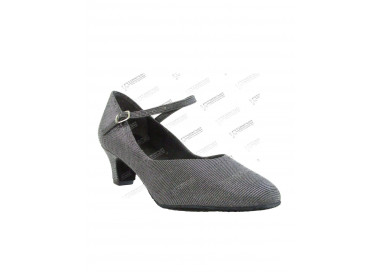 BL 116 schwarz glitzer - Tanzschuhe mit Chromledersohle - 3,8 cm Absatz